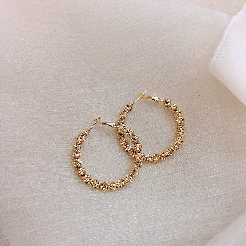 925 Silver Needle Textured Metal Hoop