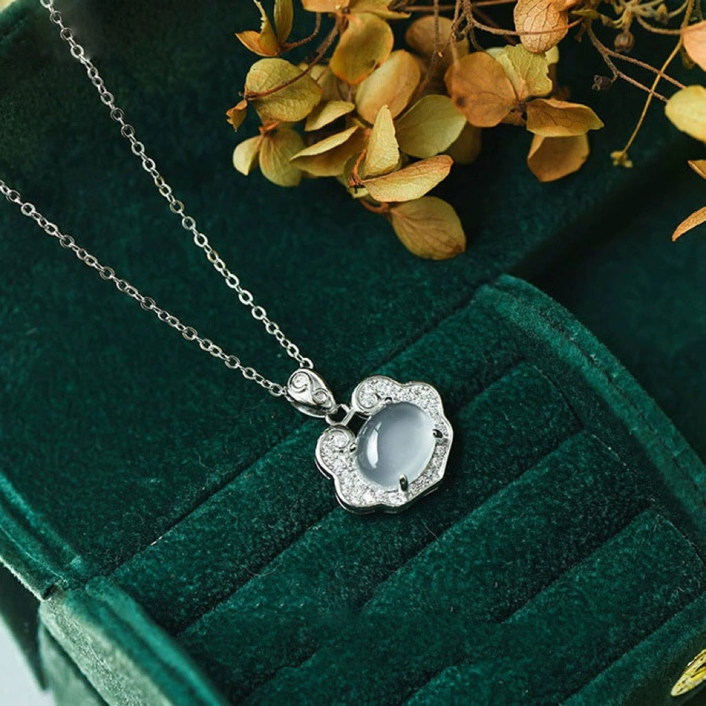 Chalcedony Safety Lock Necklace