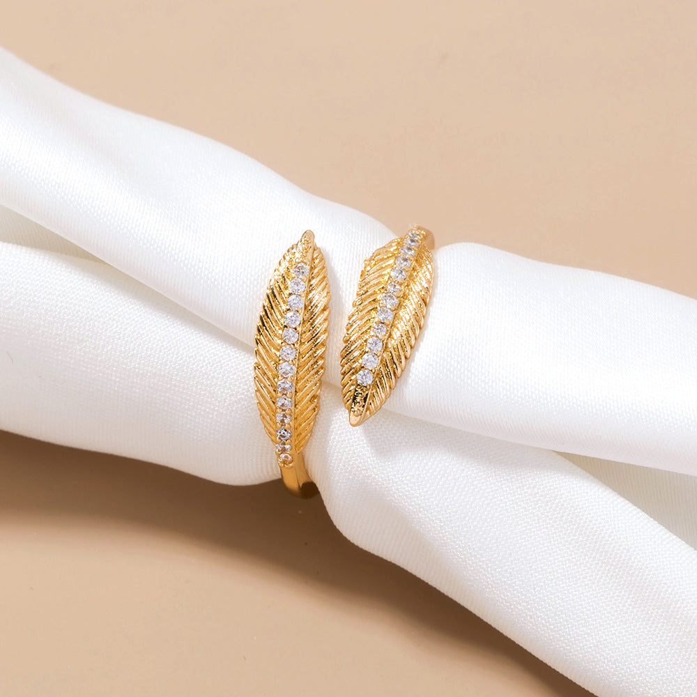 Feather Zircon Ring Female Wild