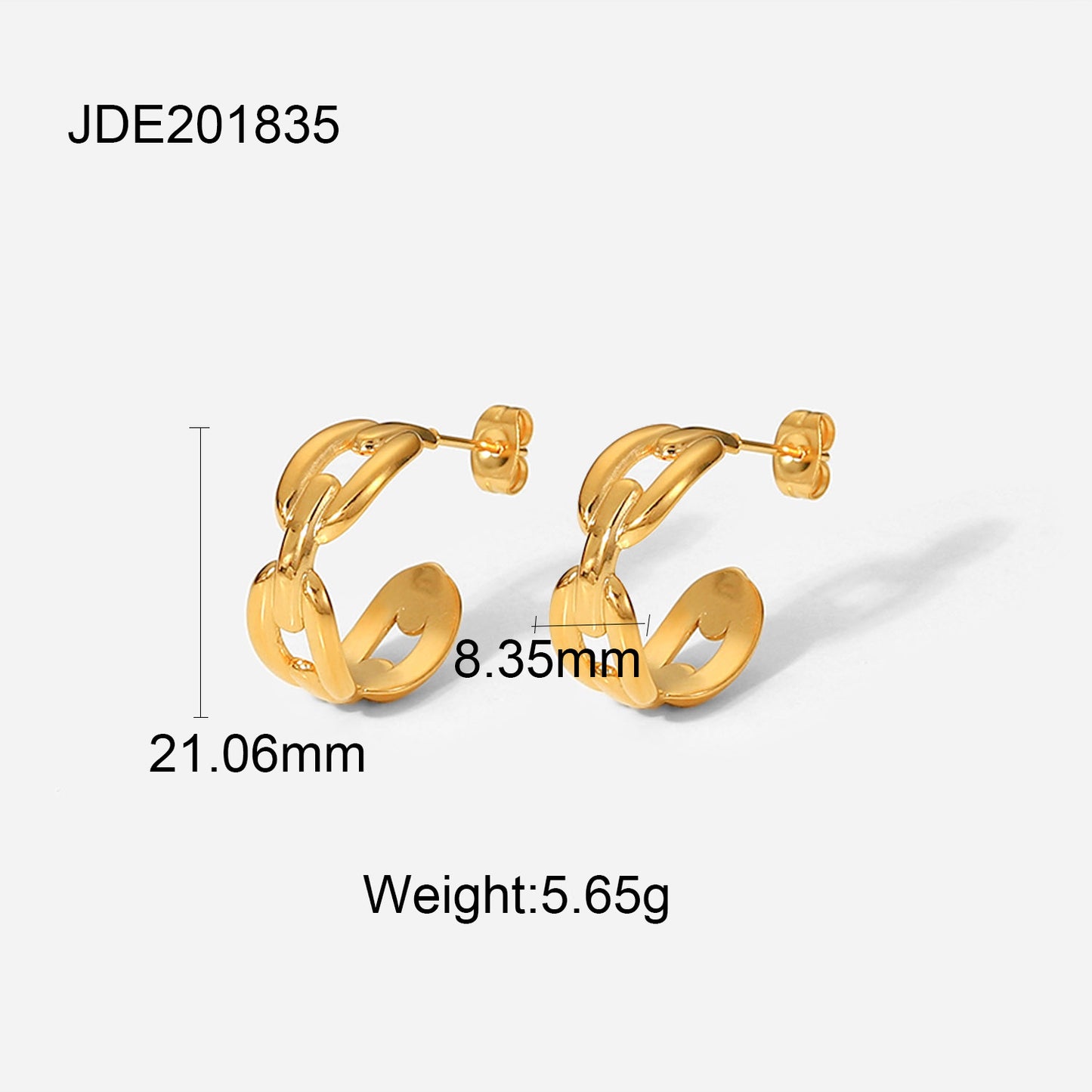 Gold Titanium Steel Chain earings