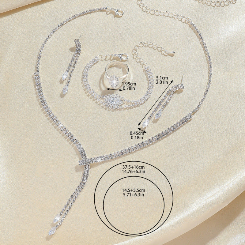 Necklace Earring Bracelet Four-piece Set