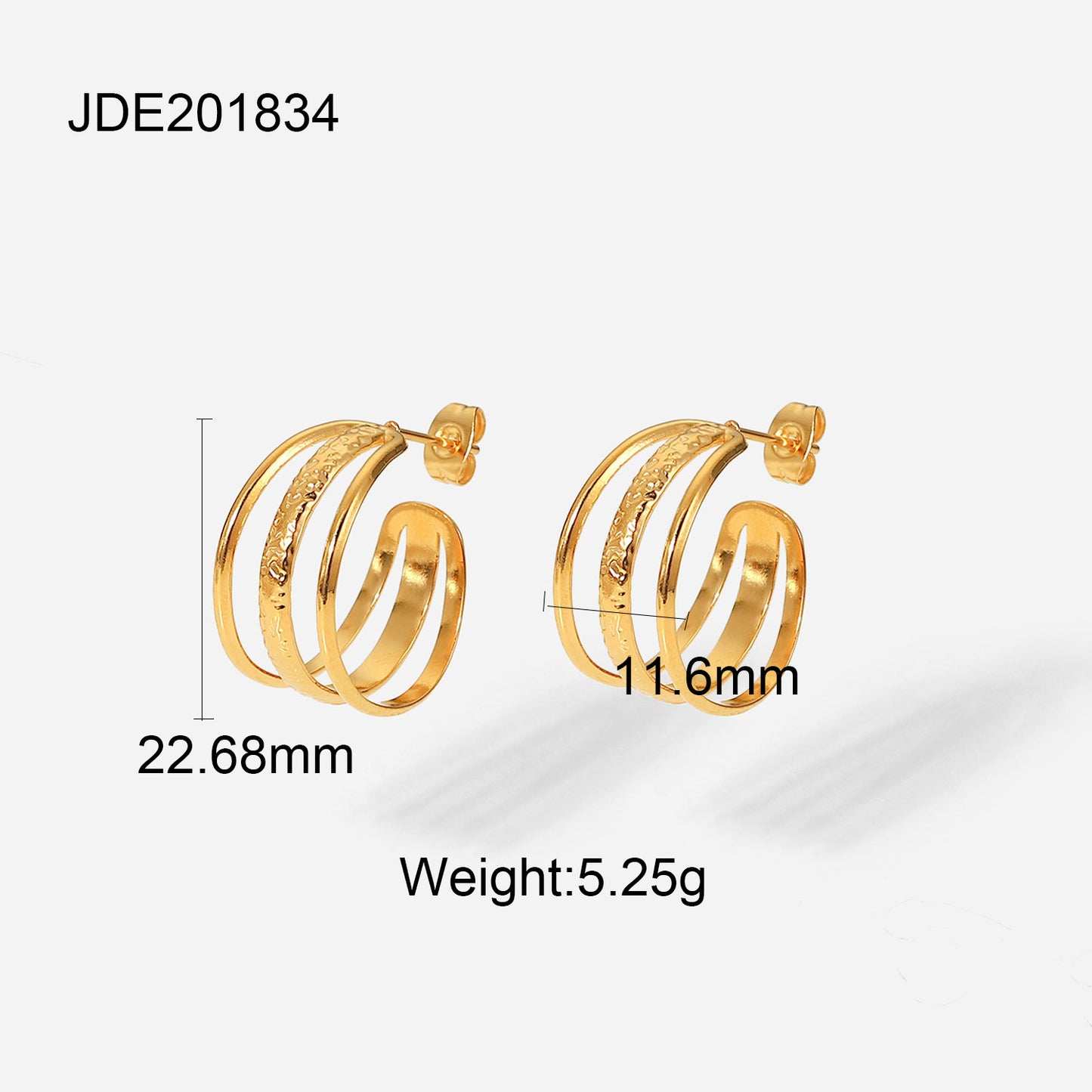 Gold Titanium Steel Chain earings