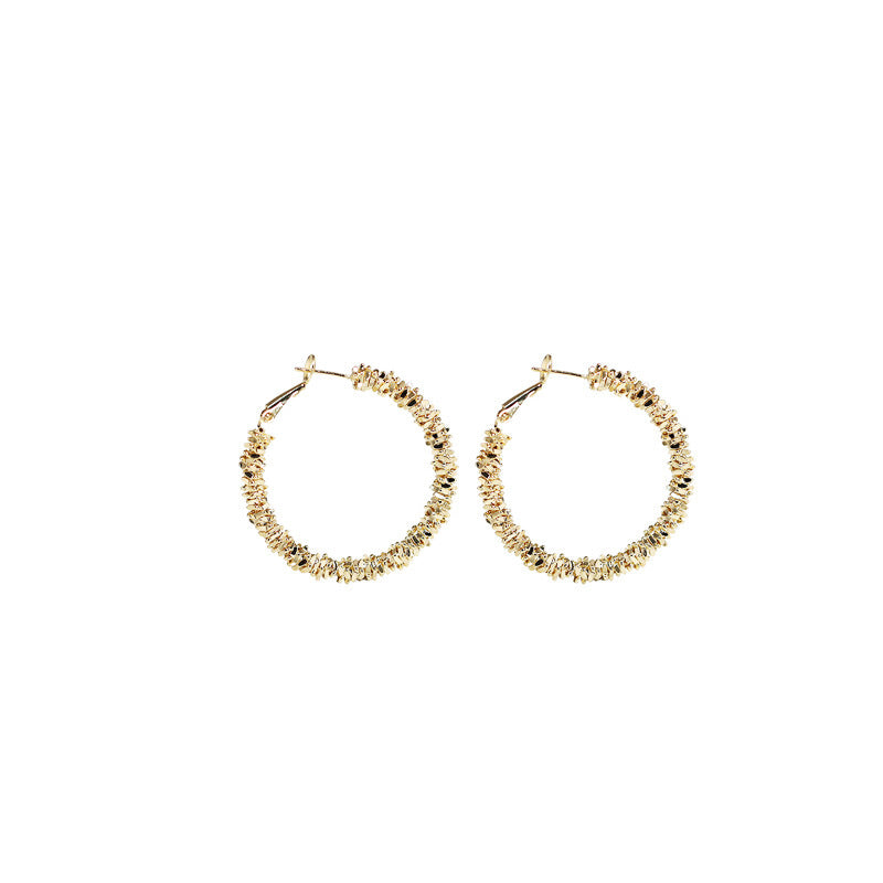 925 Silver Needle Textured Metal Hoop