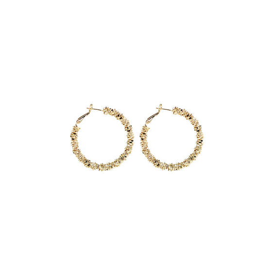 925 Silver Needle Textured Metal Hoop