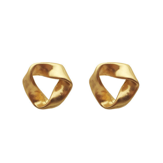 Frosted Triangle Round Earrings