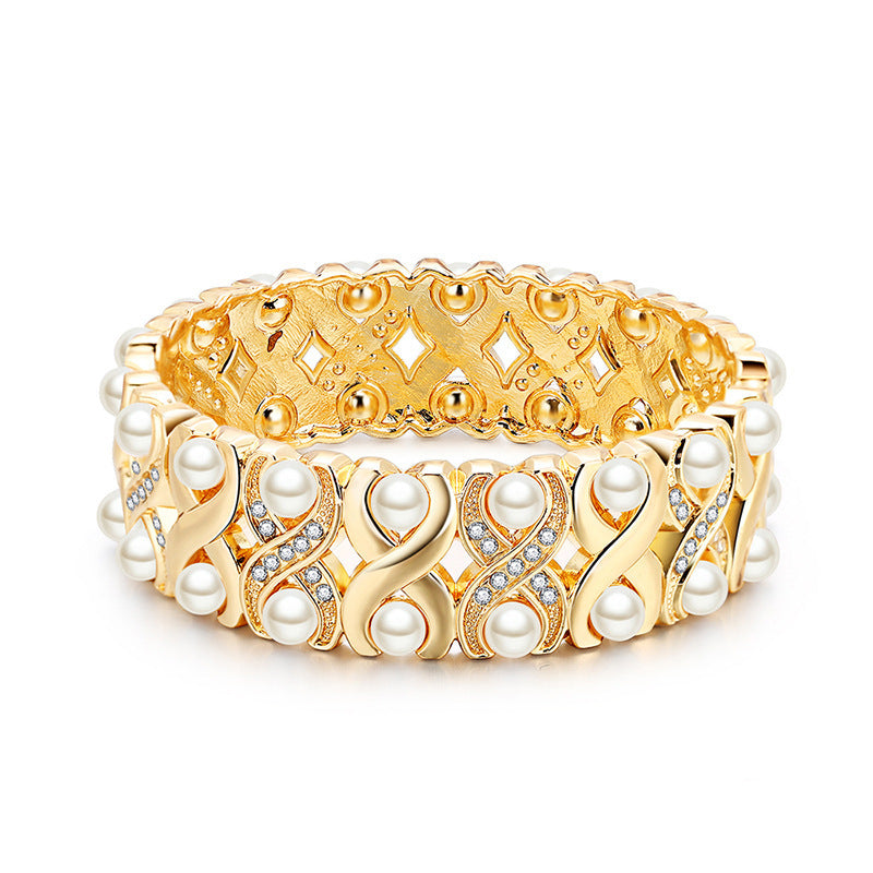 Exquisite Vintage Double Row Pearl Bracelet