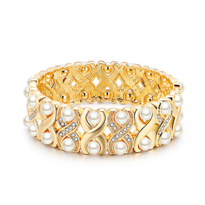 Exquisite Vintage Double Row Pearl Bracelet