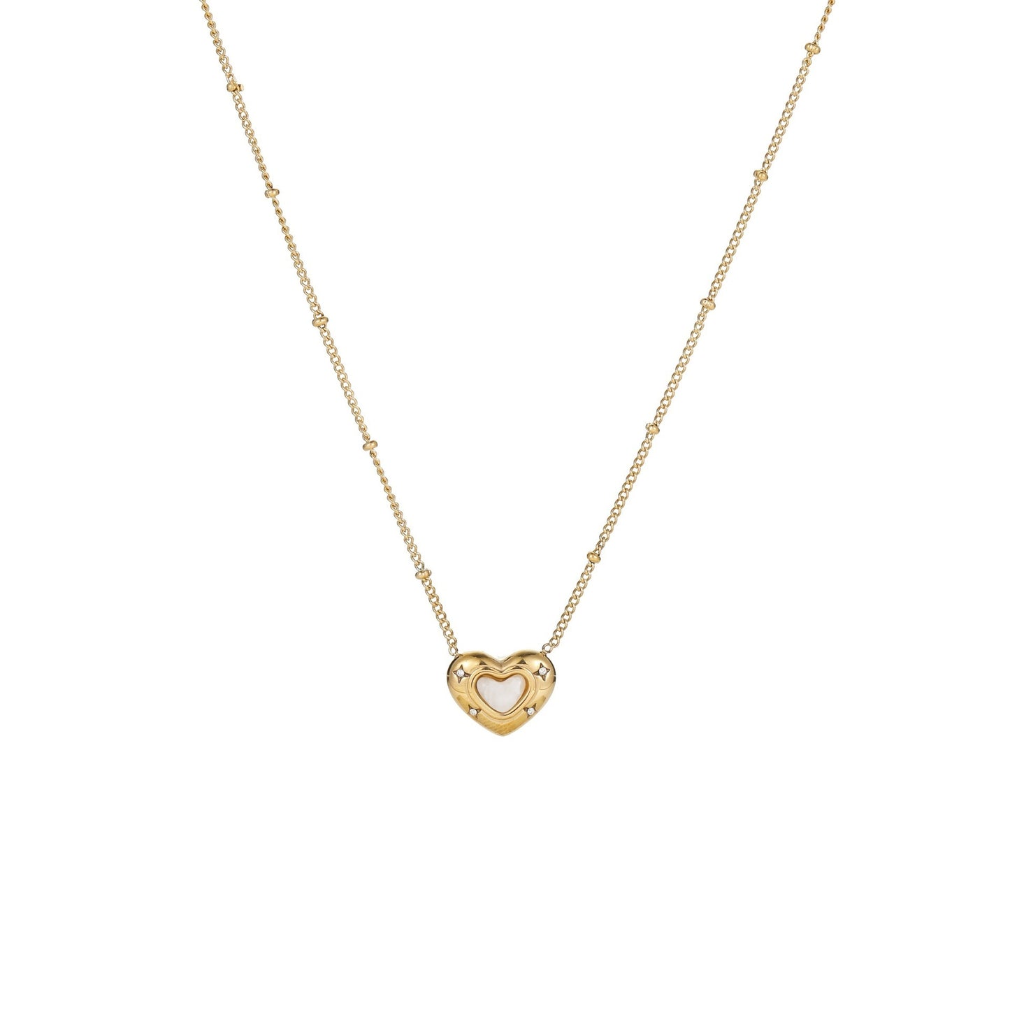 Natural Stone Pendant Titanium Steel Necklace