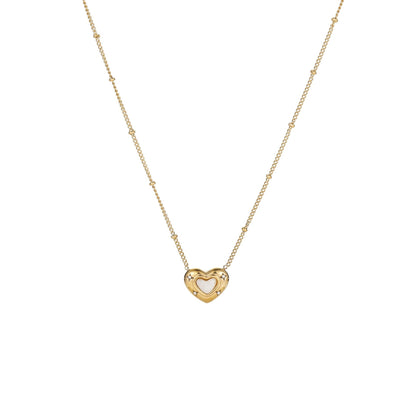 Natural Stone Pendant Titanium Steel Necklace