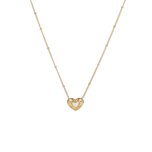 Natural Stone Pendant Titanium Steel Necklace