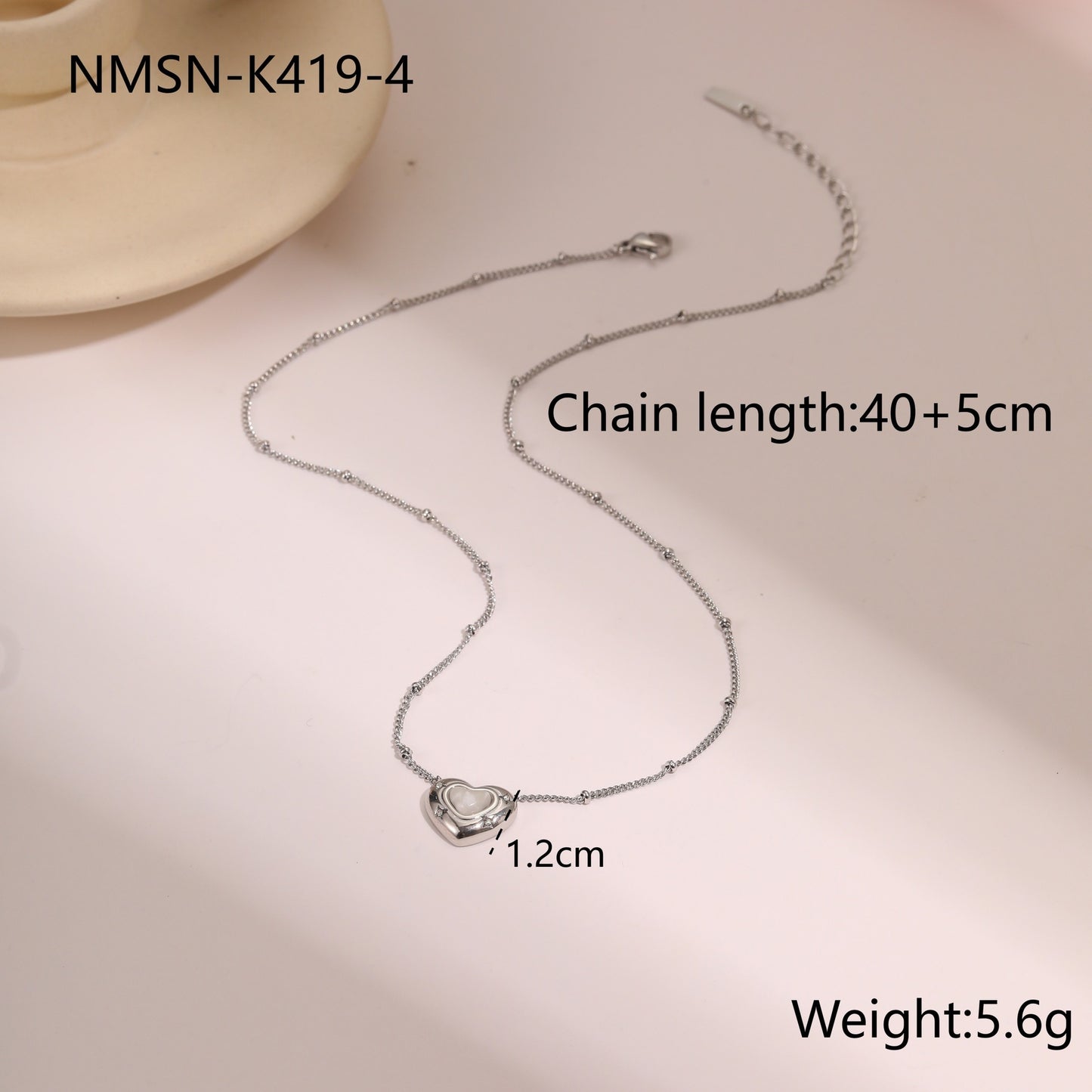 Natural Stone Pendant Titanium Steel Necklace