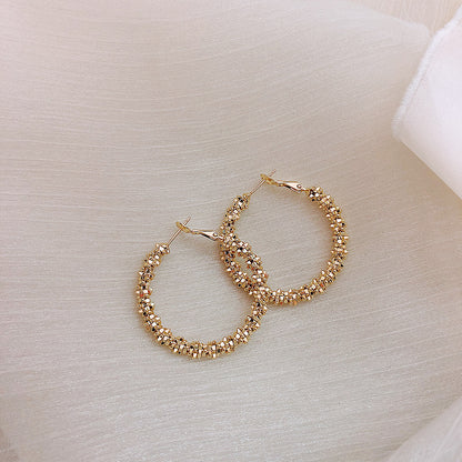 925 Silver Needle Textured Metal Hoop