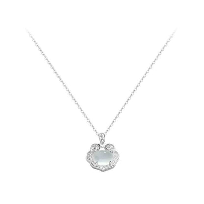 Chalcedony Safety Lock Necklace