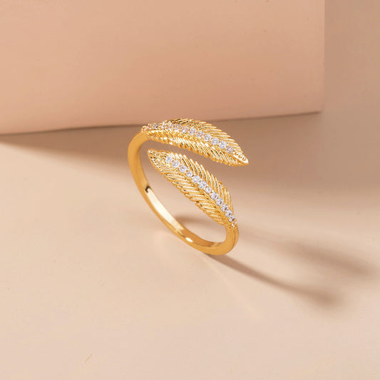 Feather Zircon Ring Female Wild