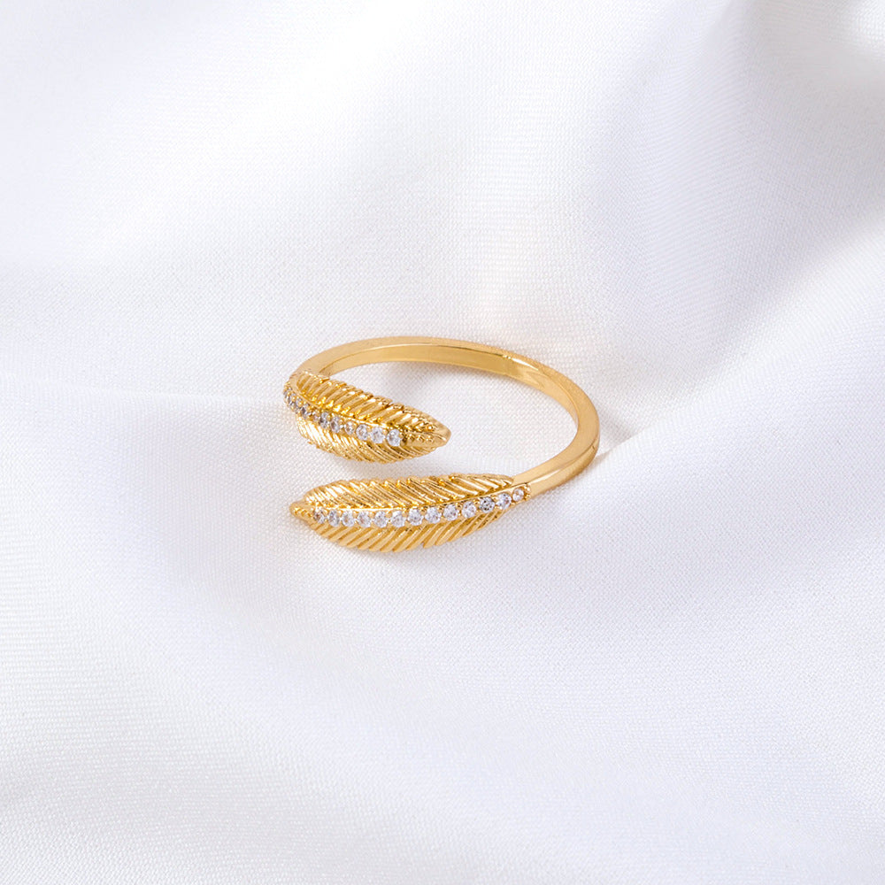 Feather Zircon Ring Female Wild