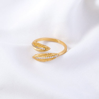 Feather Zircon Ring Female Wild