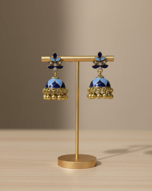 Sapphire Charm Jhumkas