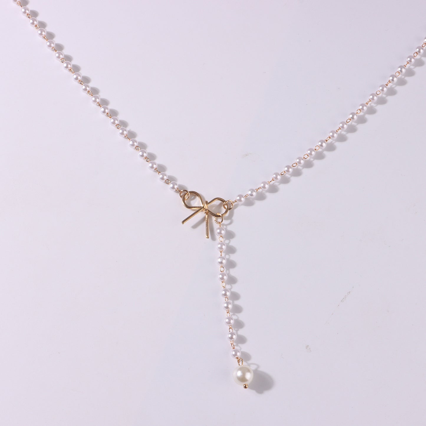 Bow Pearl Tassel Necklace