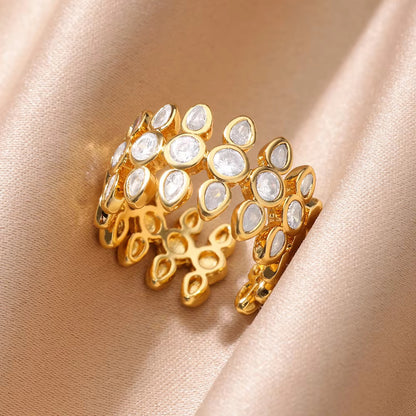 Open-end Zircon Titanium Ring