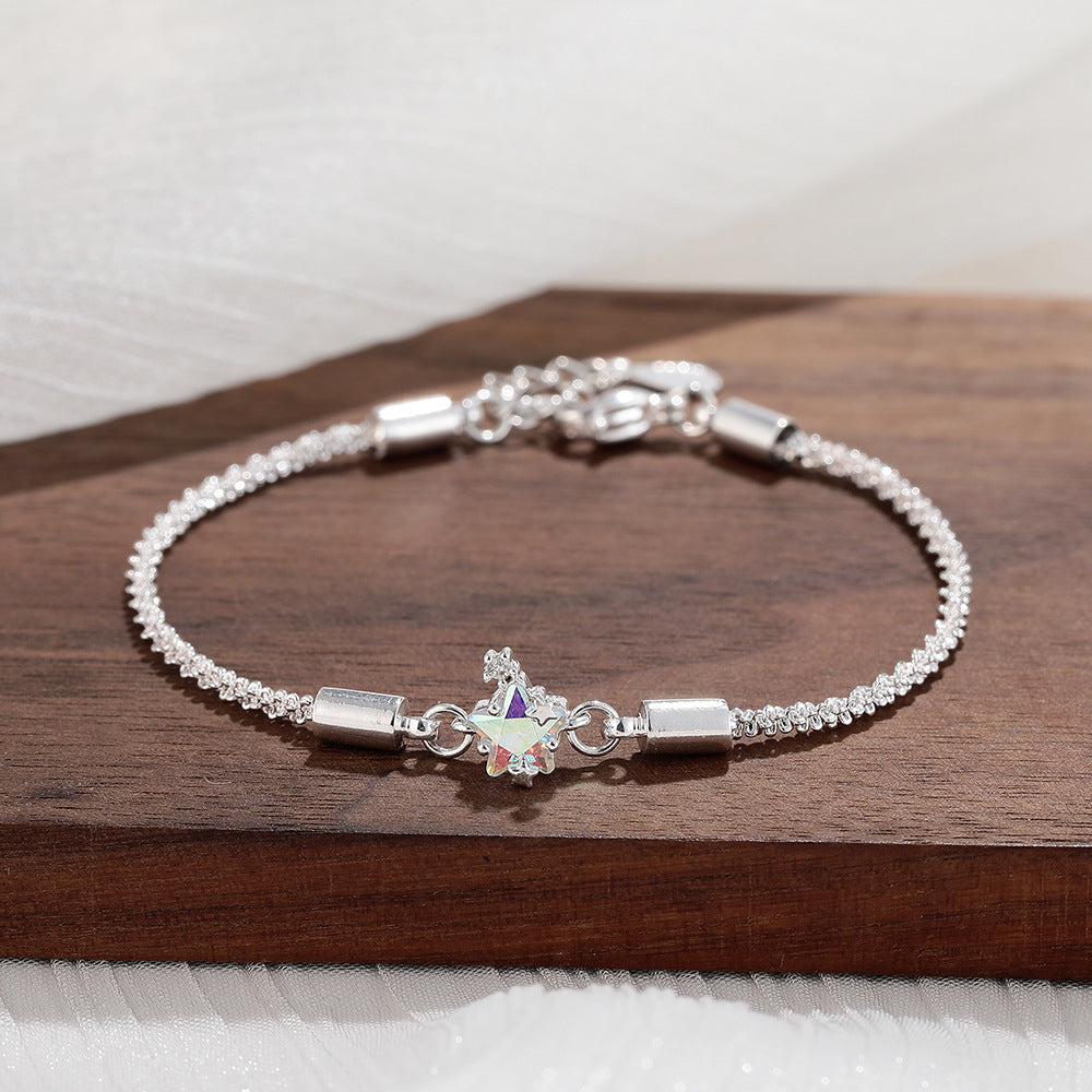 Starry Moonstone Pentagram Bracelet