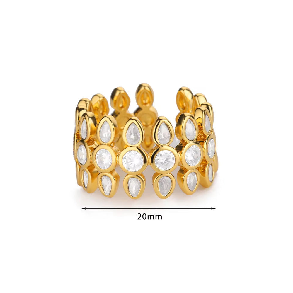 Open-end Zircon Titanium Ring